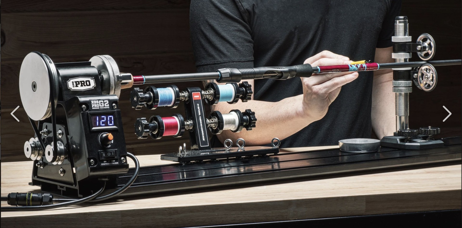 CRB Pro RBS G2 power wrapper with four-spool thread carriage